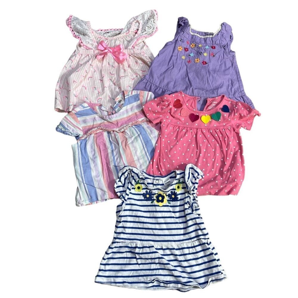 5 Piece Set Baby Girl Dresses 18 Months Pink Purple Carter's Oshkosh Gymboree